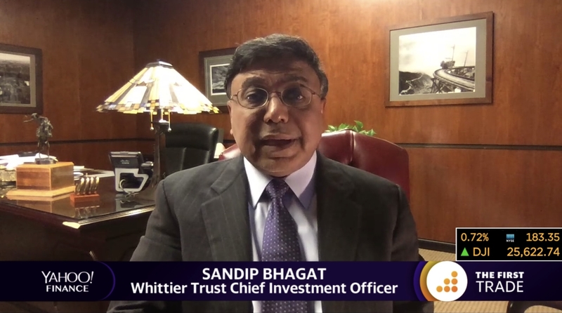 Yahoo Finance TV: Whittier Trust’s Sandip Bhagat Unconcerned About U.S. Recession Talk (2/15/19)