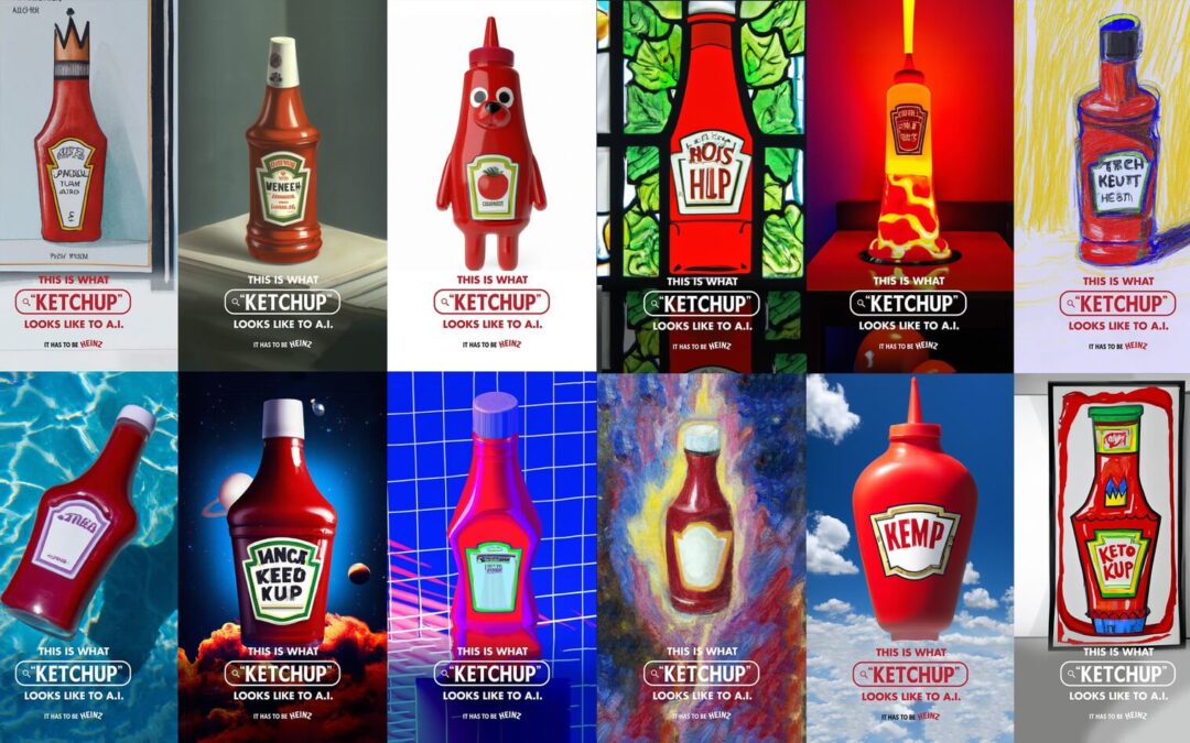 Assortment of ketchup bottles with different desigs
